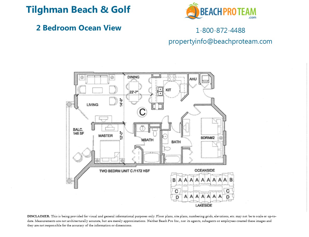 Tilghman Beach & Golf Floor Plan C - 2 Bedroom Ocean View